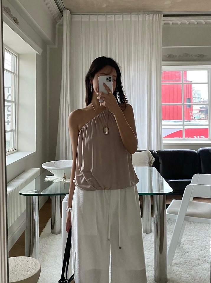 Ouppt - Korean Women Fashion - #womensfashion - Shining Asymmetrical Tee - 2