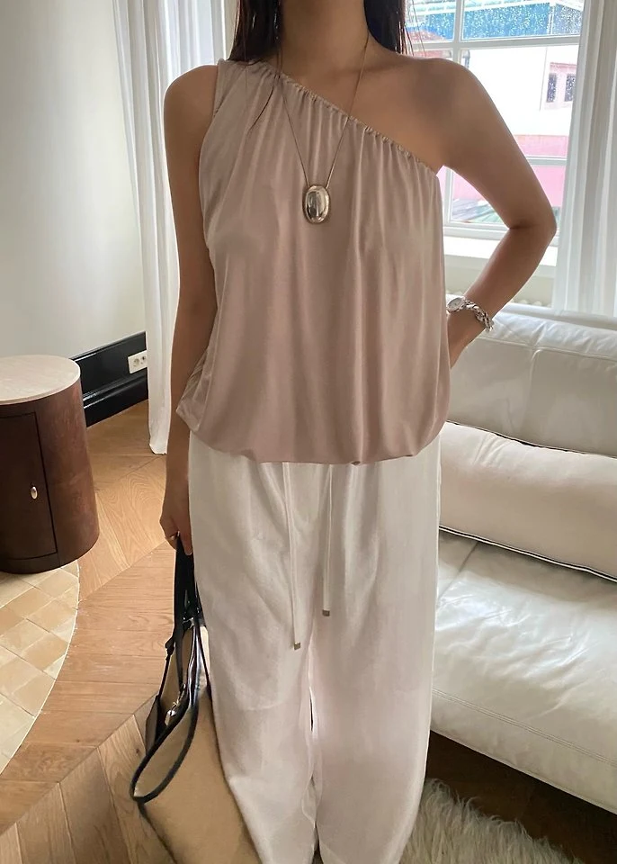 Ouppt - Korean Women Fashion - #womensfashion - Shining Asymmetrical Tee - 6