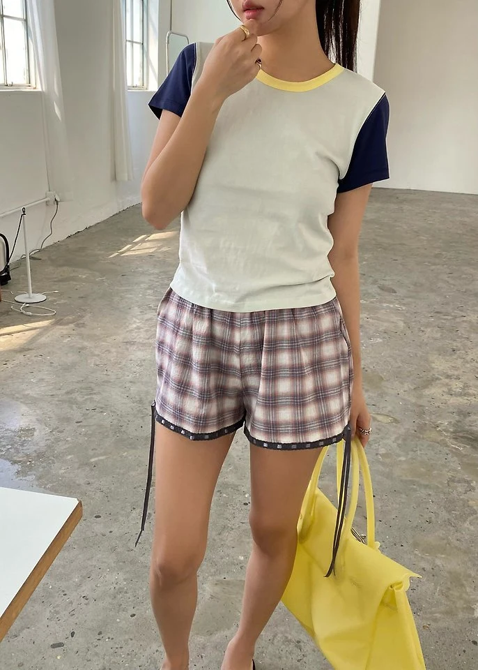 Ouppt - Korean Women Fashion - #womensfashion - Spring Check Shorts - 2