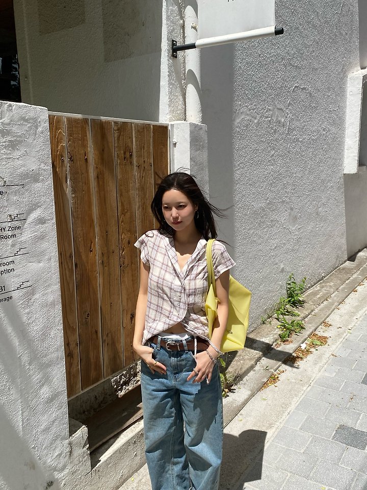 Ouppt - Korean Women Fashion - #womensfashion - Monet Check Blouse - 9