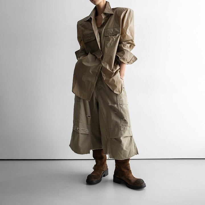 Paper Moon - Korean Women Fashion - #momslook - Nylon Summer Utility Pocket Shirt - 3