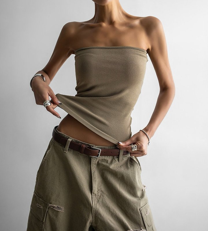 Paper Moon - Korean Women Fashion - #momslook - Slim Tube Knit Top