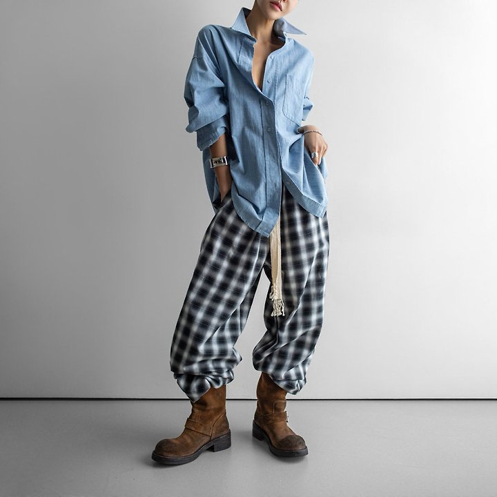 Paper Moon - Korean Women Fashion - #momslook - Soft Linen Oversized Button-Down Shirt - 5