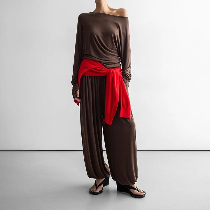 Paper Moon - Korean Women Fashion - #momslook - Draped Balloon Jogger Pants - 2