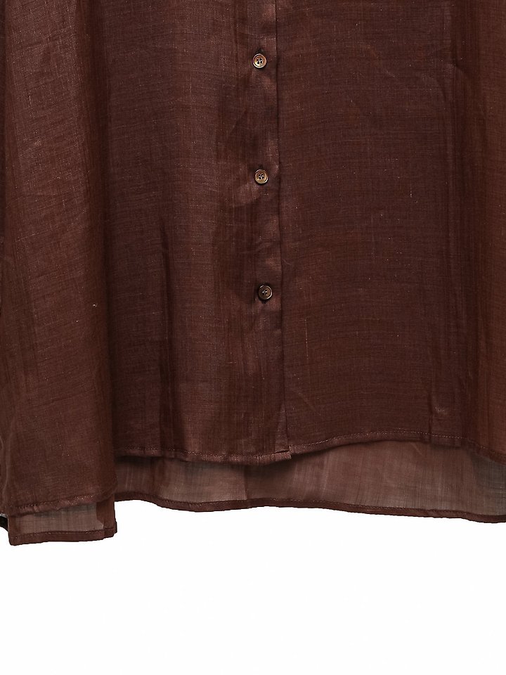 Paper Moon - Korean Women Fashion - #momslook - Vivid Oversized Linen Button-Down Shirt - 11