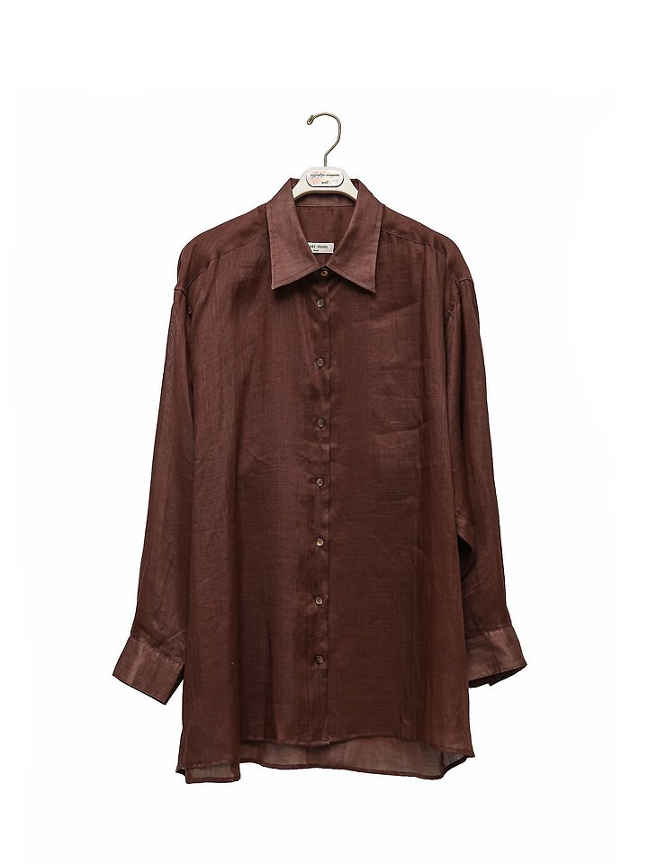 Paper Moon - Korean Women Fashion - #momslook - Vivid Oversized Linen Button-Down Shirt - 5
