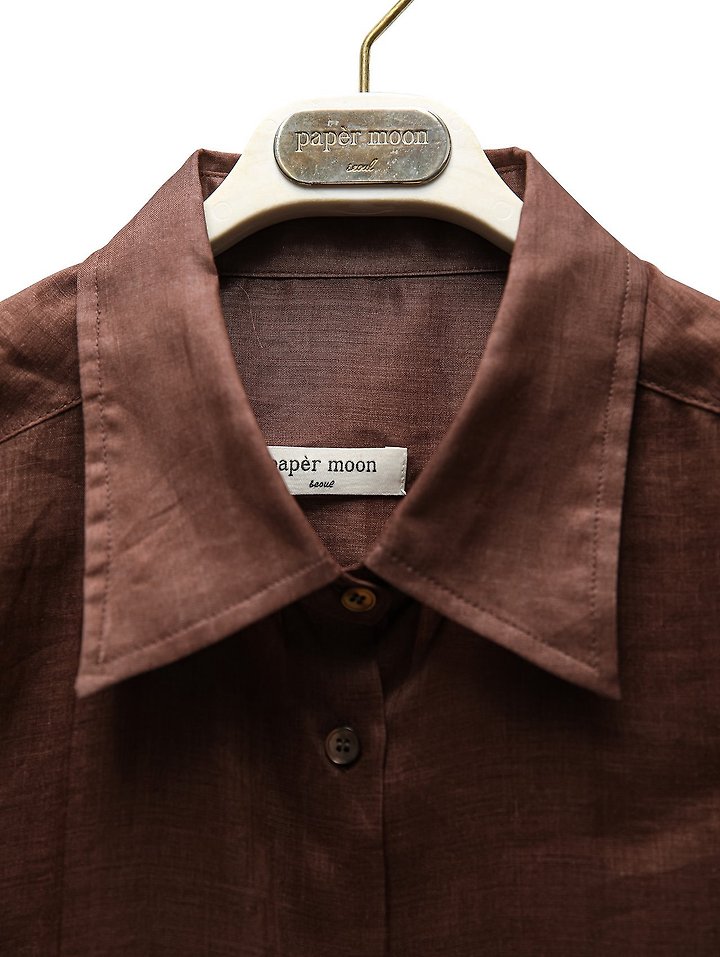 Paper Moon - Korean Women Fashion - #momslook - Vivid Oversized Linen Button-Down Shirt - 7