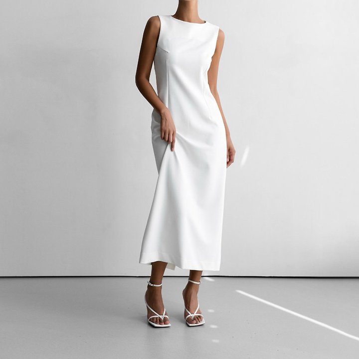 Paper Moon - Korean Women Fashion - #momslook - Crepe Pencil-Line Midi Sleeveless Kelly One-piece - 12