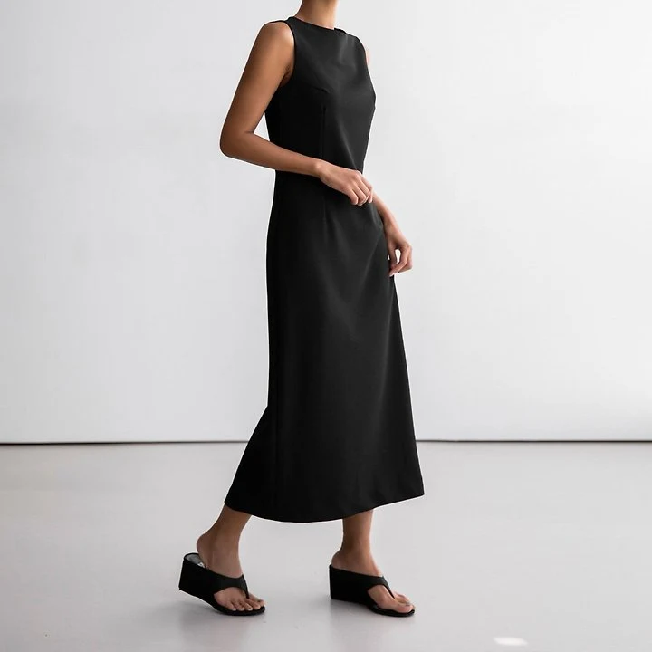 Paper Moon - Korean Women Fashion - #momslook - Crepe Pencil-Line Midi Sleeveless Kelly One-piece - 3