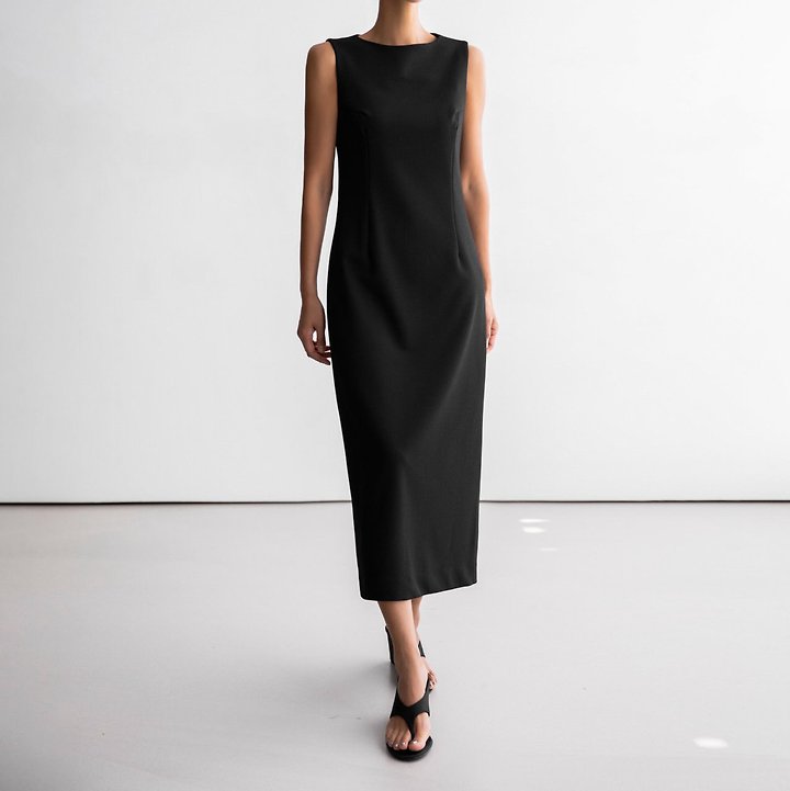 Paper Moon - Korean Women Fashion - #momslook - Crepe Pencil-Line Midi Sleeveless Kelly One-piece - 5