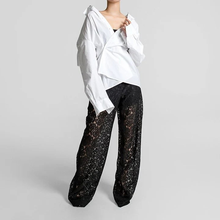Paper Moon - Korean Women Fashion - #momslook - Oversized Wrap Draped Shirt - 3