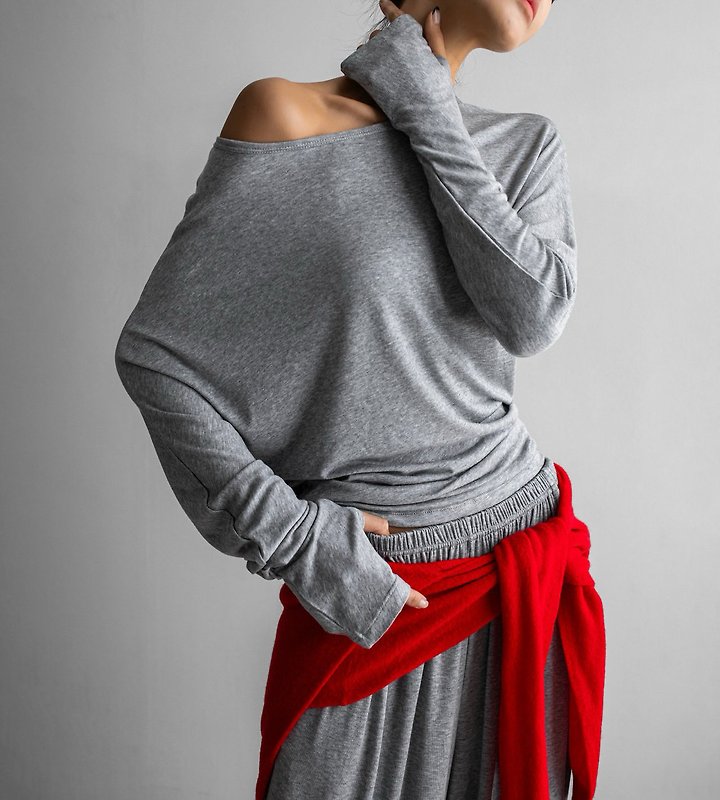 Paper Moon - Korean Women Fashion - #womensfashion - Draped Off-Shoulder Keyhole Top - 4