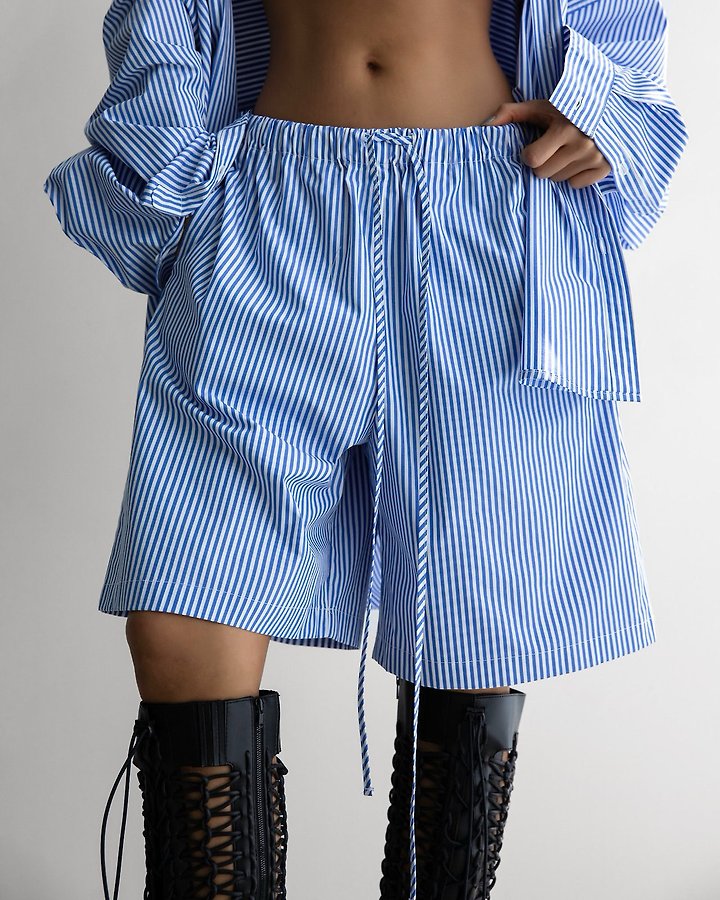 Paper Moon - Korean Women Fashion - #momslook - Lounge Stripe Bermuda Shorts - 2