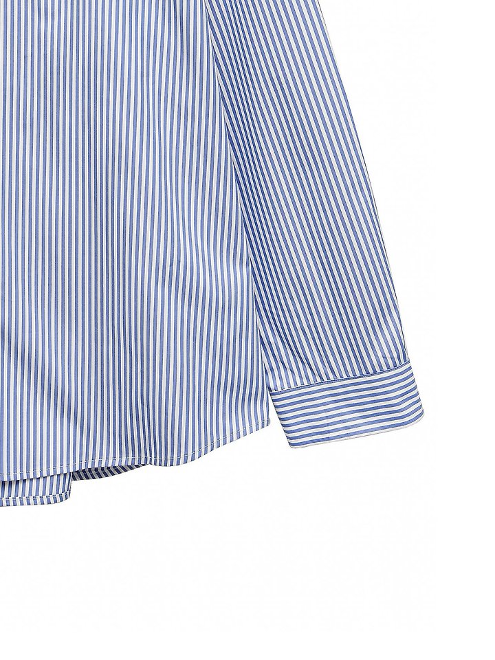 Paper Moon - Korean Women Fashion - #momslook - Lounge Stripe Button-Down Shirt - 11