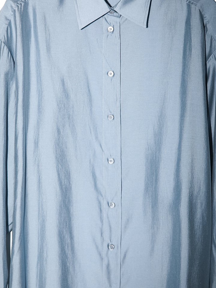 Paper Moon - Korean Women Fashion - #momslook - Sheer Silky Classic Button-Down Shirt - 9