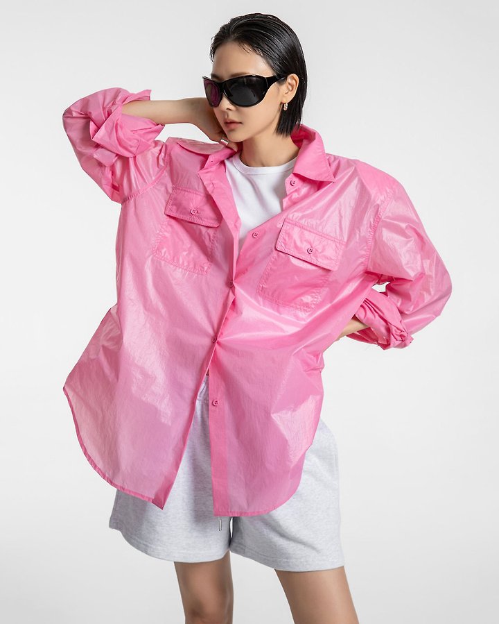 Paper Moon - Korean Women Fashion - #momslook - Nylon Summer Utility Pocket Shirt - 5