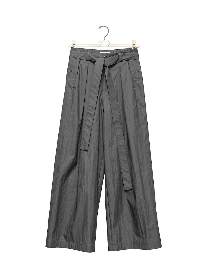 Paper Moon - Korean Women Fashion - #momslook - Double-Pleated Belted Wide Trousers - 7