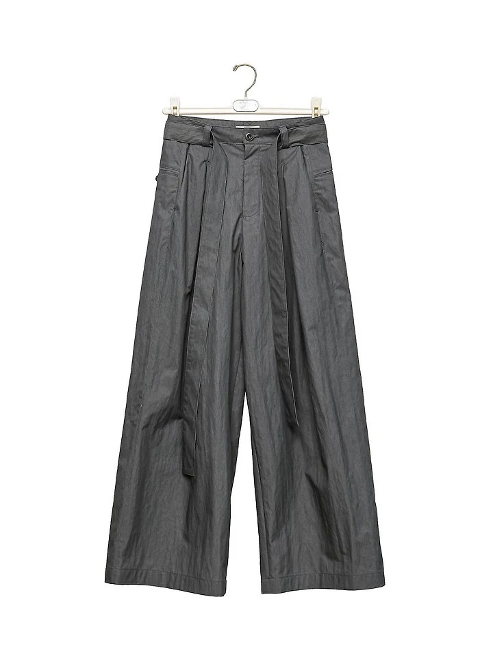 Paper Moon - Korean Women Fashion - #momslook - Double-Pleated Belted Wide Trousers - 9