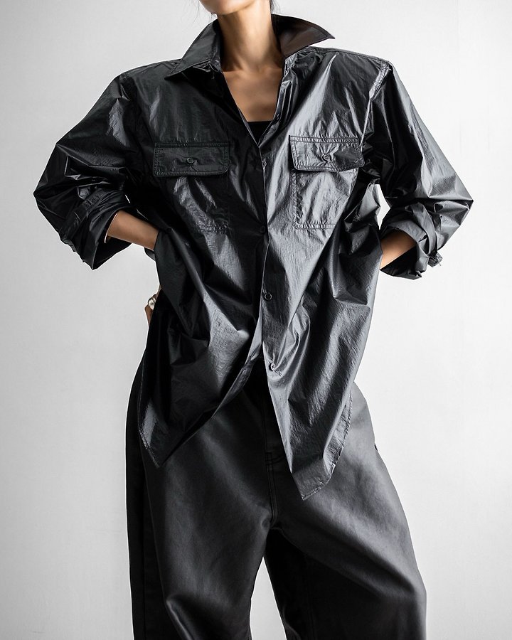 Paper Moon - Korean Women Fashion - #momslook - Nylon Summer Utility Pocket Shirt - 3