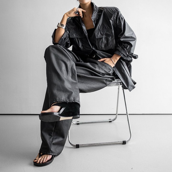 Paper Moon - Korean Women Fashion - #momslook - Nylon Summer Utility Pocket Shirt - 5