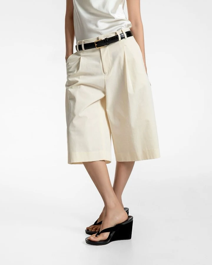 Paper Moon - Korean Women Fashion - #momslook - Classic Wide-Fit Bermuda Trousers - 5
