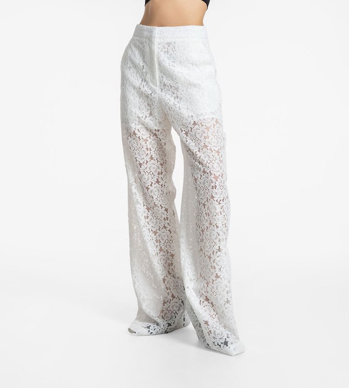 Paper Moon - Korean Women Fashion - #momslook - Classic Floral Lace Wide Pants