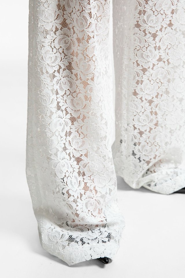 Paper Moon - Korean Women Fashion - #momslook - Classic Floral Lace Wide Pants - 5