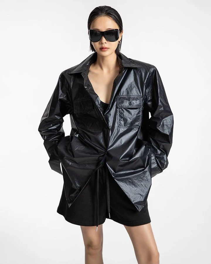 Paper Moon - Korean Women Fashion - #momslook - Nylon Summer Utility Pocket Shirt - 8