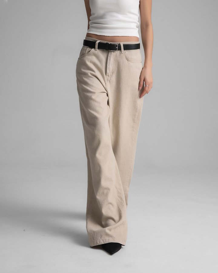 Paper Moon - Korean Women Fashion - #momslook - Natural Linen Denim Wide Pants
