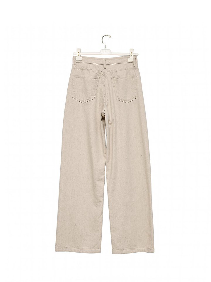 Paper Moon - Korean Women Fashion - #momslook - Natural Linen Denim Wide Pants - 7