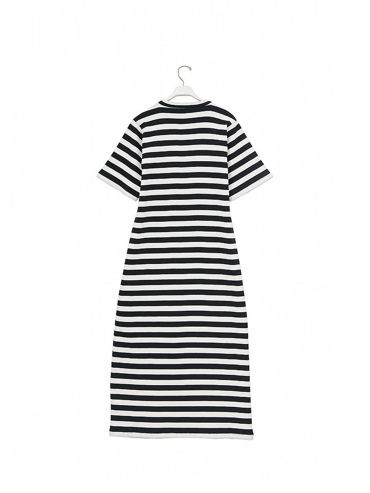 Paper Moon - Korean Women Fashion - #womensfashion - Striped Ribbed Maxi One-piece - 4