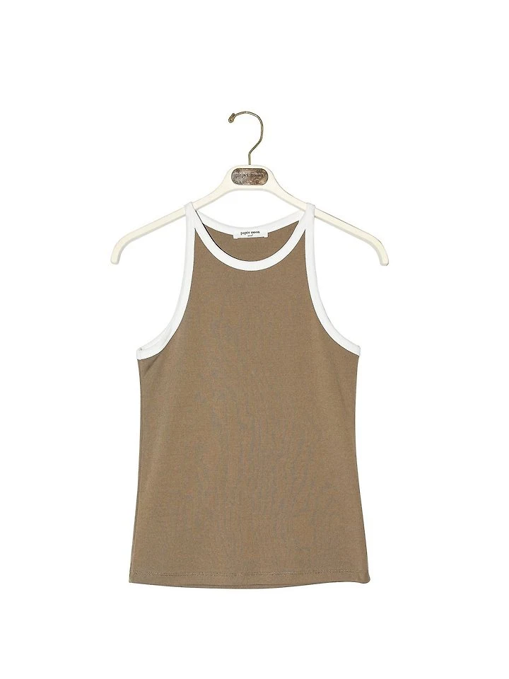 Paper Moon - Korean Women Fashion - #momslook - Color-Block Halter Neck Sleeveless Tank Top - 5
