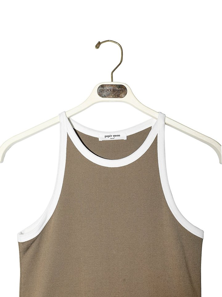 Paper Moon - Korean Women Fashion - #momslook - Color-Block Halter Neck Sleeveless Tank Top - 7