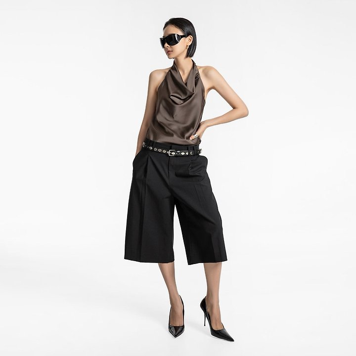 Paper Moon - Korean Women Fashion - #momslook - Classic Wide-Fit Bermuda Trousers - 3