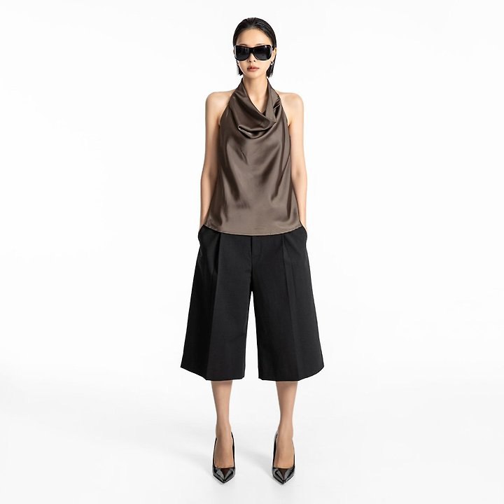 Paper Moon - Korean Women Fashion - #momslook - Classic Wide-Fit Bermuda Trousers - 4