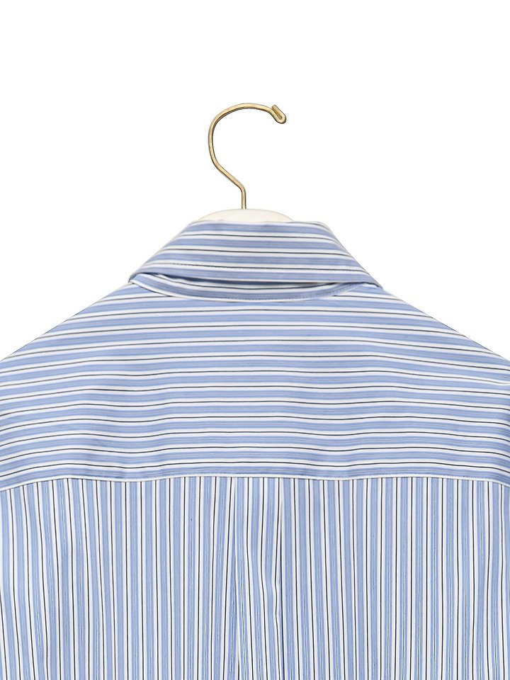 Paper Moon - Korean Women Fashion - #momslook - Boyfriend-Fit Oversized Striped Button-Down Shirt - 11