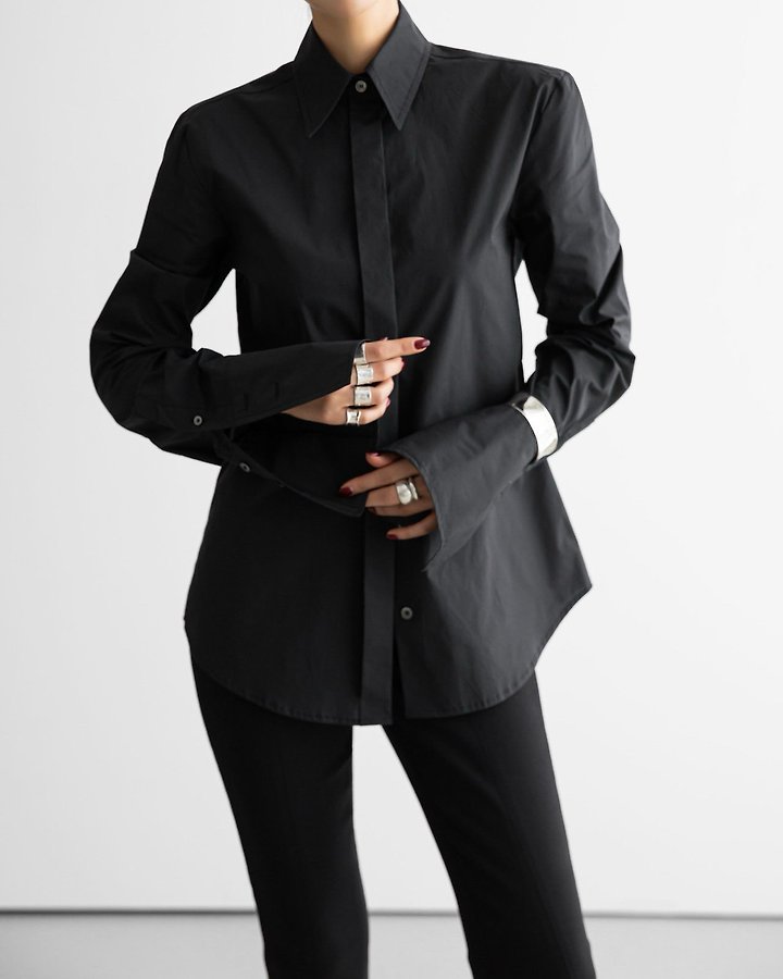 Paper Moon - Korean Women Fashion - #momslook - Slim-Fit Long Cuff Shirt - 11