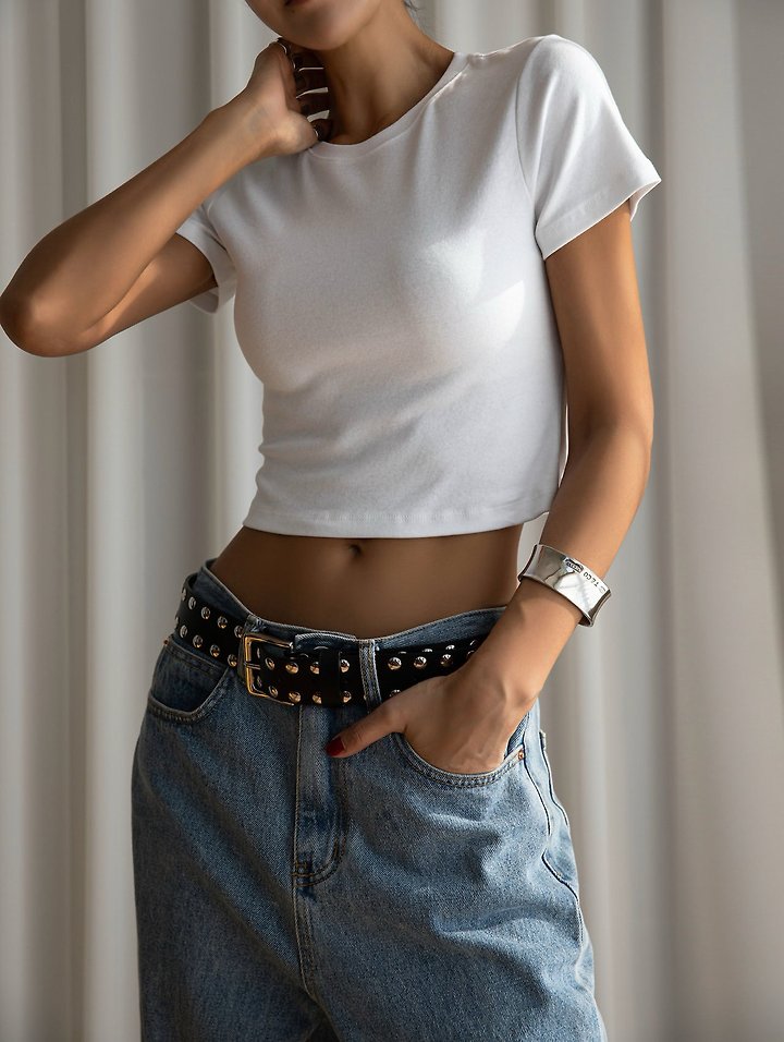 Paper Moon - Korean Women Fashion - #thelittlethings - Essential Cropped Tee - 4