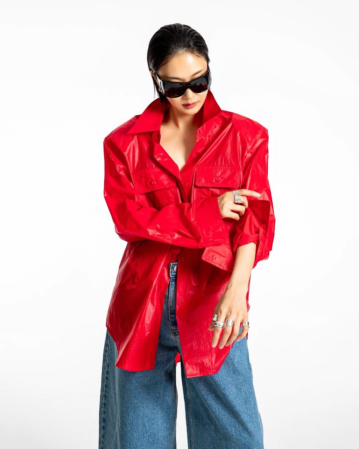 Paper Moon - Korean Women Fashion - #momslook - Nylon Summer Utility Pocket Shirt - 2