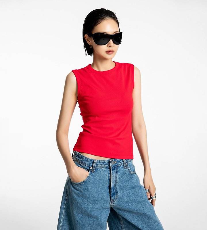 Paper Moon - Korean Women Fashion - #momslook - Classic Slim Sleeveless Top - 6
