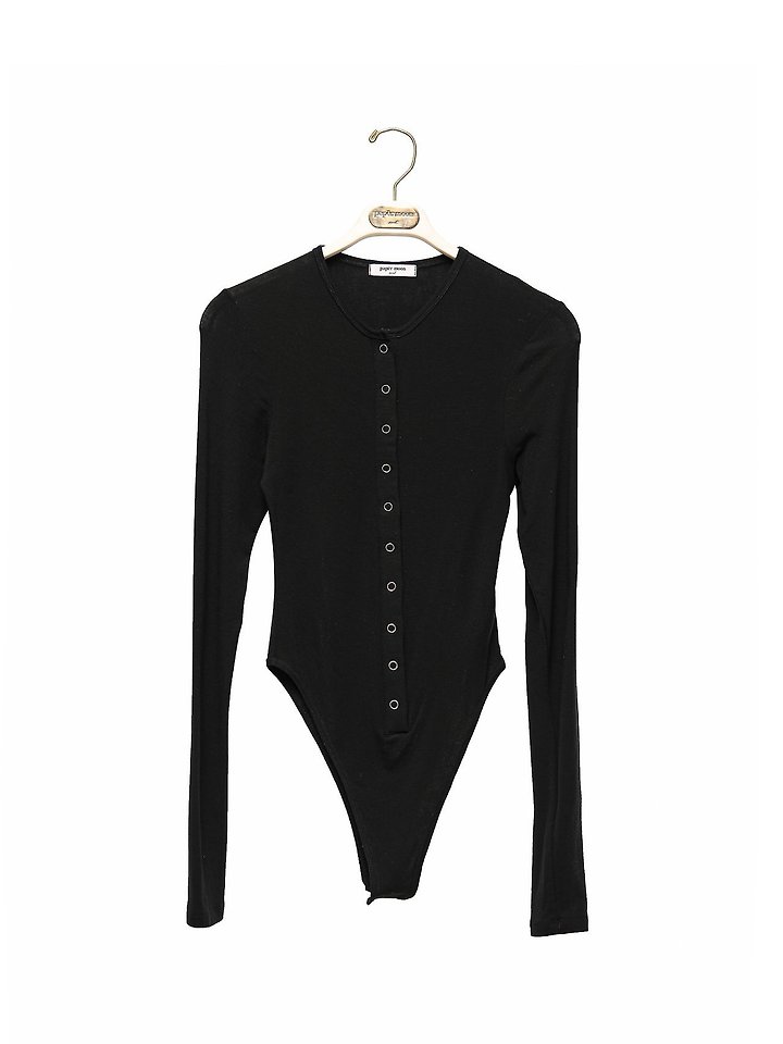 Paper Moon - Korean Women Fashion - #momslook - Ring Snap Button Detail Bodysuit - 5