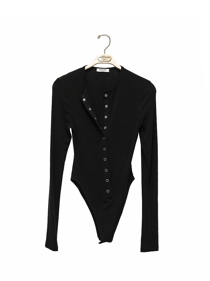 Paper Moon - Korean Women Fashion - #momslook - Ring Snap Button Detail Bodysuit - 7