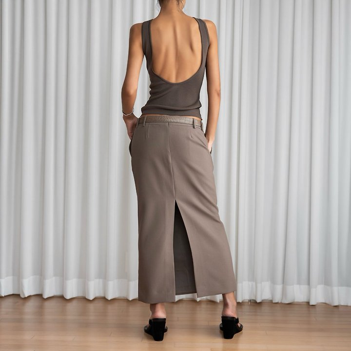 Paper Moon - Korean Women Fashion - #womensfashion - Classic Back-Slit Midi Pencil Skirt - 4