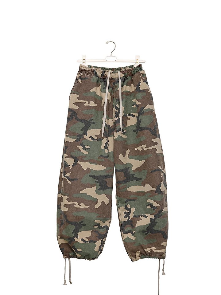 Paper Moon - Korean Women Fashion - #momslook - Camouflage Cotton Banded Maxi Wide Trousers - 10