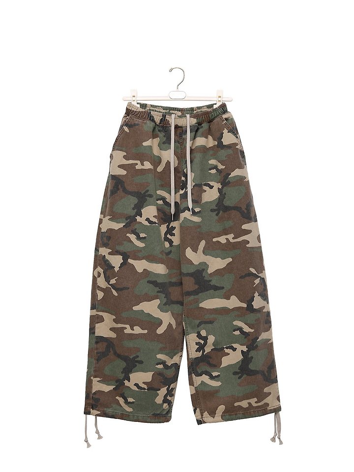 Paper Moon - Korean Women Fashion - #momslook - Camouflage Cotton Banded Maxi Wide Trousers - 8