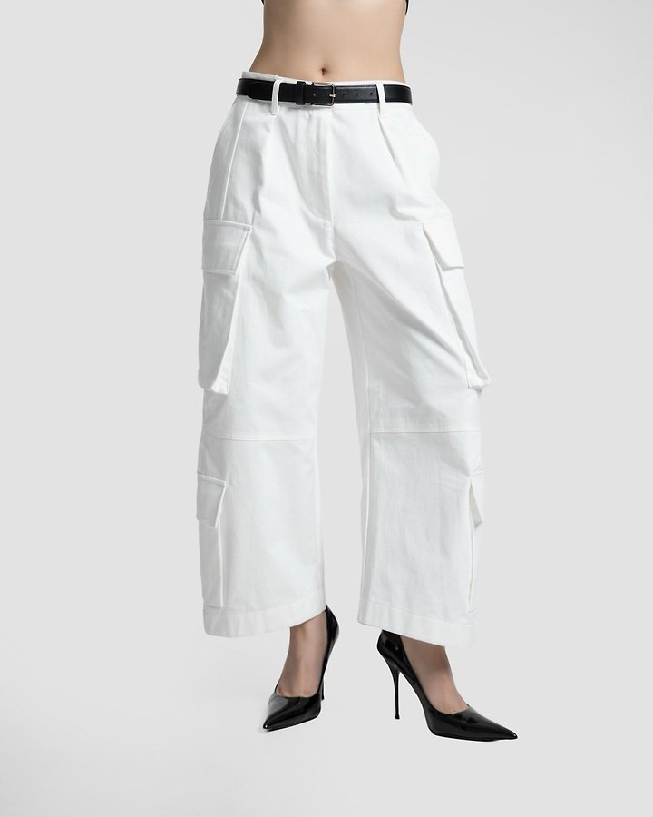 Paper Moon - Korean Women Fashion - #momslook - Structured Double Cargo Pants