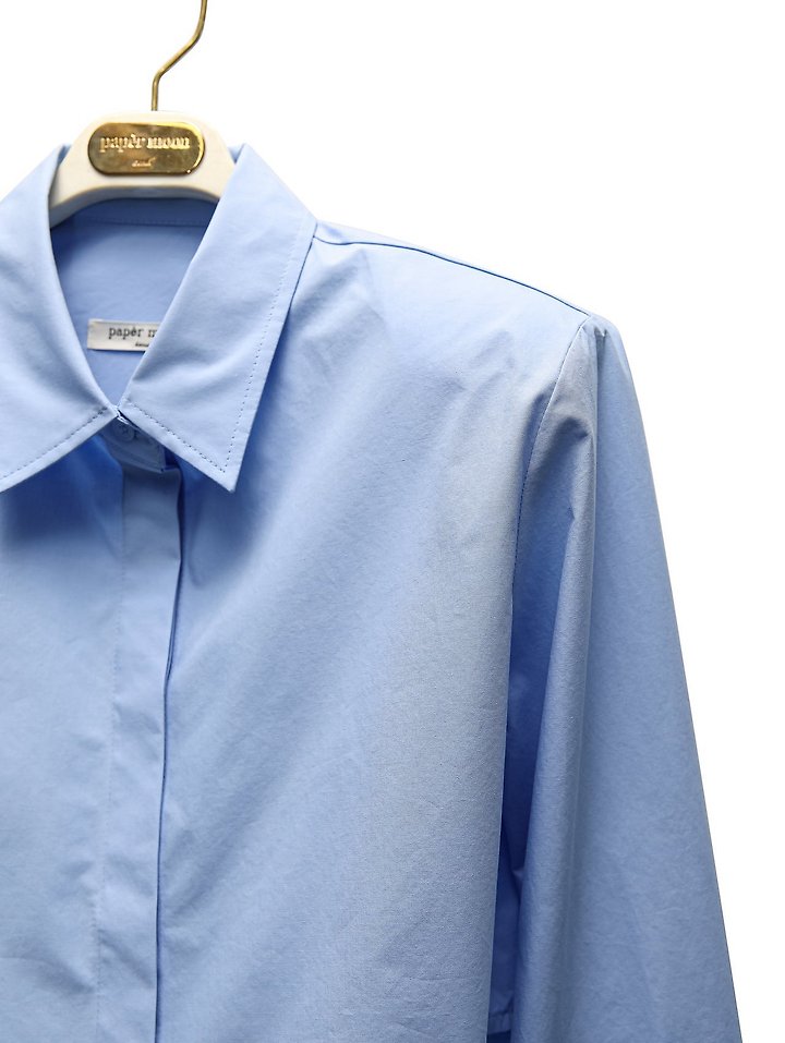 Paper Moon - Korean Women Fashion - #restrostyle - Classic Shoulder-Pad Cropped Button-Down Shirt - 8