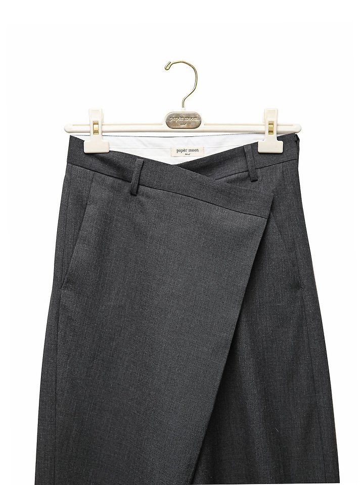 Paper Moon - Korean Women Fashion - #restrostyle - Asymmetric Pintuck Maxi Wide Trousers - 9