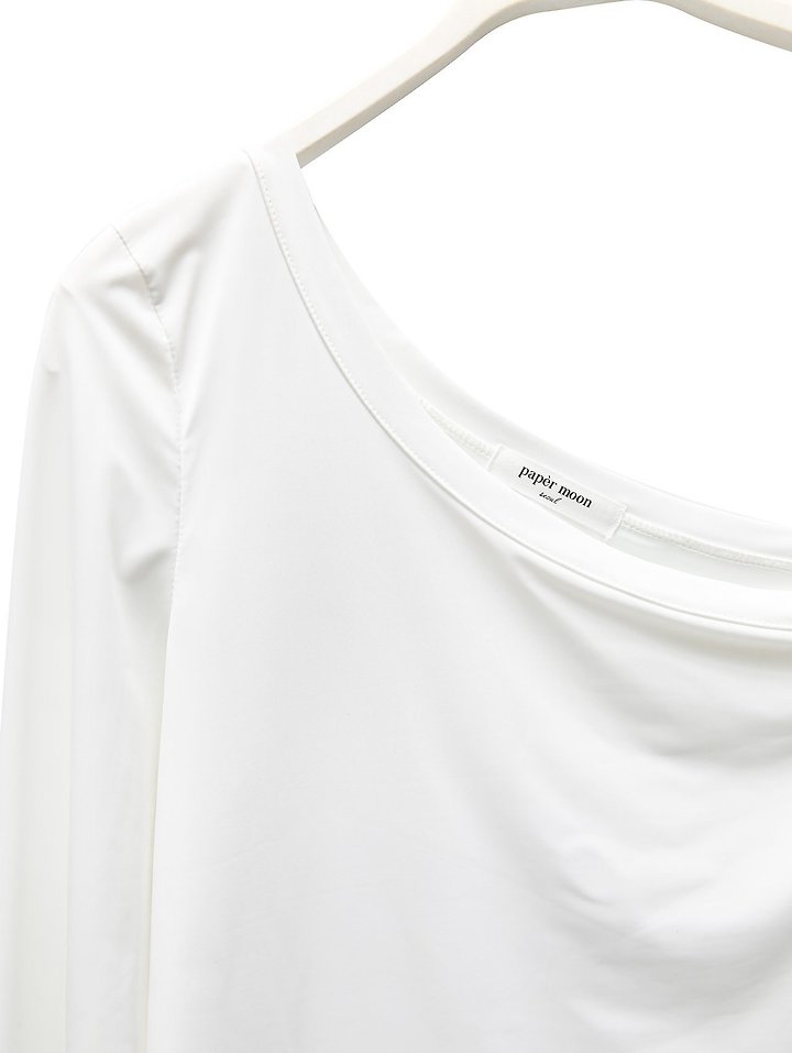 Paper Moon - Korean Women Fashion - #restrostyle - Asymmetric One-Shoulder Long Sleeve Top - 8