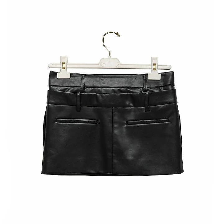 Paper Moon - Korean Women Fashion - #restrostyle - Double Low-Waist Vegan Mini Skirt - 7